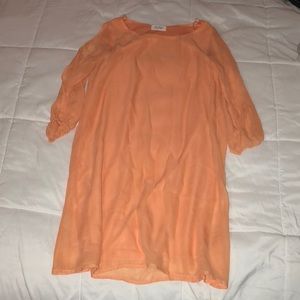 Tangerine slit arm dress